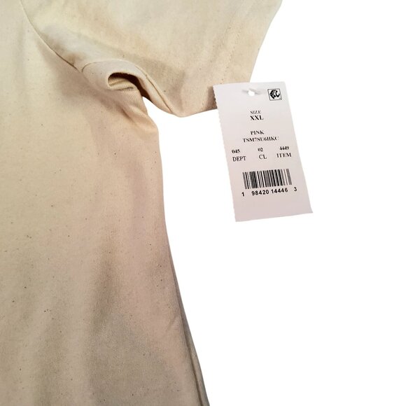 Hello Kitty By Sanrio Womens 2XL T-Shirt Pink Heart Design Beige Crew neck desig - Picture 3 of 8